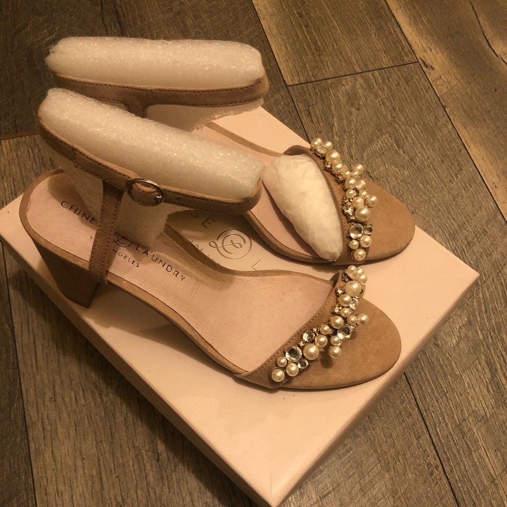 Chinese Laundry pearl block heel